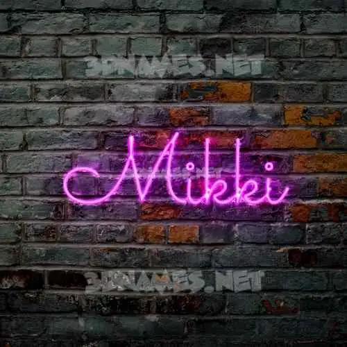 mikki in Pink Neon style - 3D name wallpaper mikki in Pink Neon style - 3D name wallpaper
