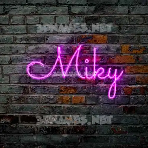 miky in Pink Neon style - 3D name wallpaper miky in Pink Neon style - 3D name wallpaper