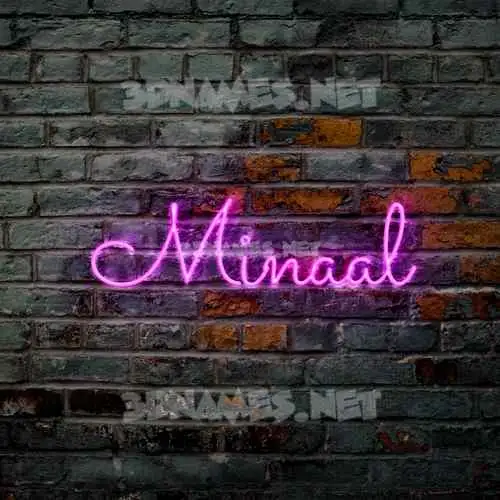 minaal in Pink Neon style - 3D name wallpaper minaal in Pink Neon style - 3D name wallpaper