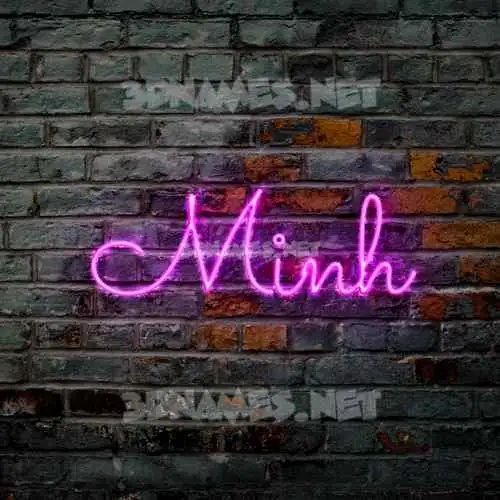 minh in Pink Neon style - 3D name wallpaper