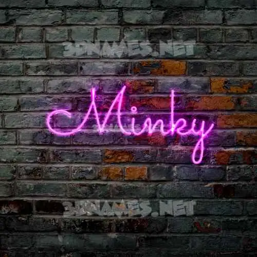 minky in Pink Neon style - 3D name wallpaper