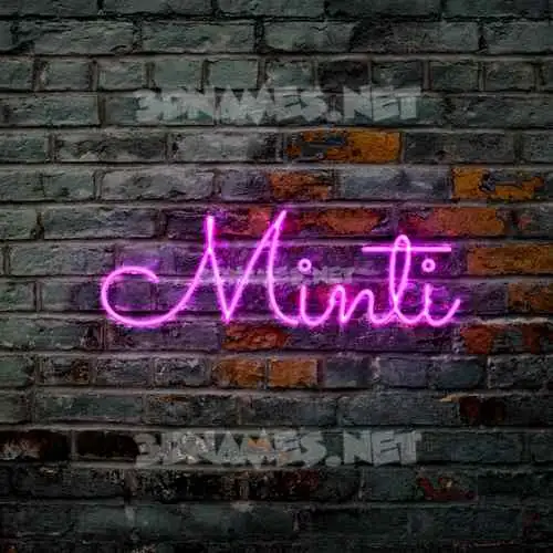 minti in Pink Neon style - 3D name wallpaper