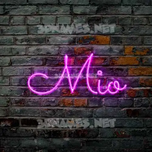 mio in Pink Neon style - 3D name wallpaper