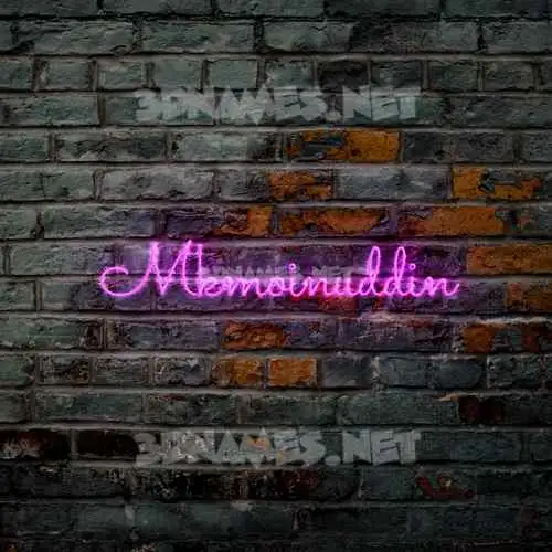 mkmoinuddin in Pink Neon style - 3D name wallpaper