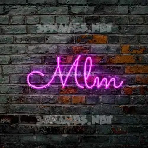 mlm in Pink Neon style - 3D name wallpaper