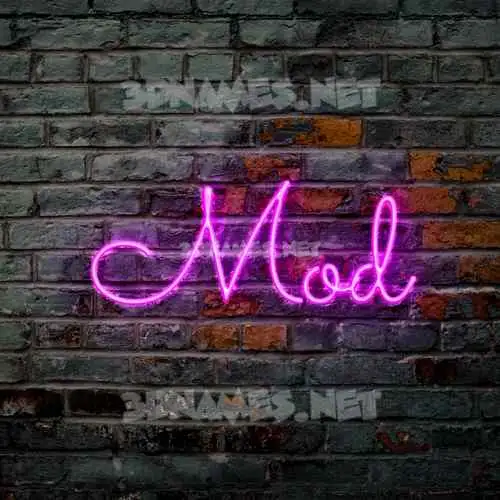 mod in Pink Neon style - 3D name wallpaper mod in Pink Neon style - 3D name wallpaper