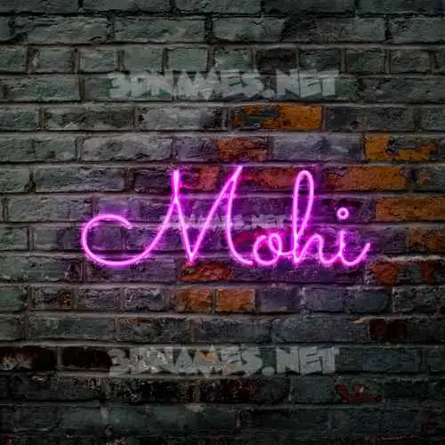 mohi in Pink Neon style - 3D name wallpaper