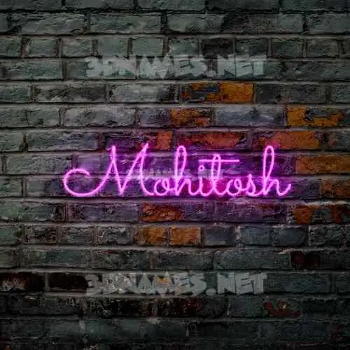 mohitosh in Pink Neon style - 3D name wallpaper
