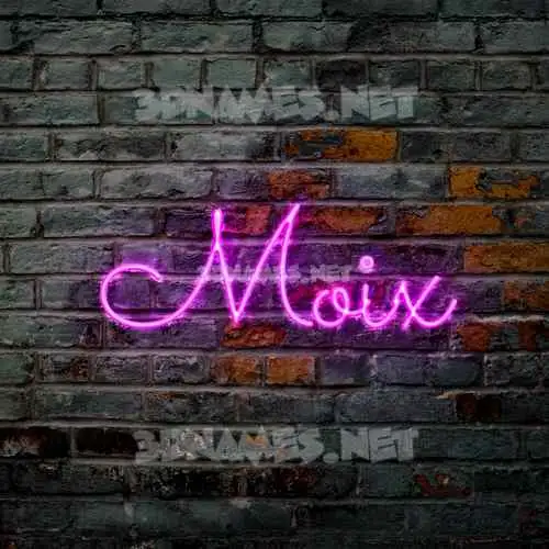 moix in Pink Neon style - 3D name wallpaper