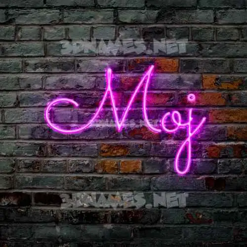 moj in Pink Neon style - 3D name wallpaper moj in Pink Neon style - 3D name wallpaper