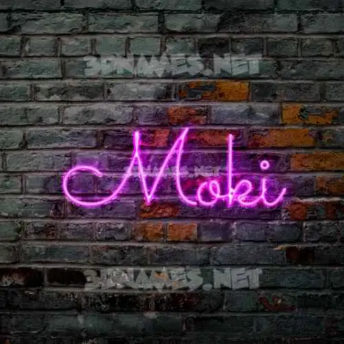 moki in Pink Neon style - 3D name wallpaper moki in Pink Neon style - 3D name wallpaper