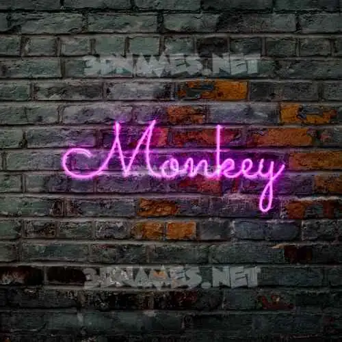monkey in Pink Neon style - 3D name wallpaper monkey in Pink Neon style - 3D name wallpaper