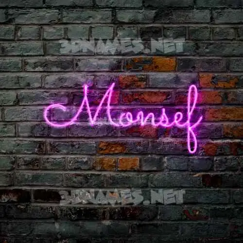 monsef in Pink Neon style - 3D name wallpaper monsef in Pink Neon style - 3D name wallpaper