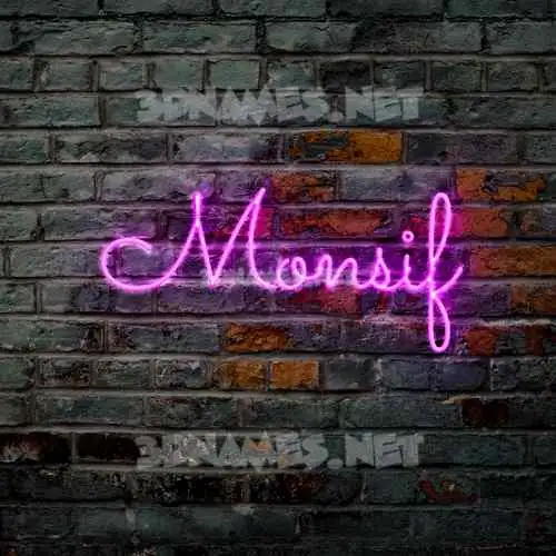 monsif in Pink Neon style - 3D name wallpaper monsif in Pink Neon style - 3D name wallpaper