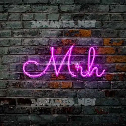 mrh in Pink Neon style - 3D name wallpaper