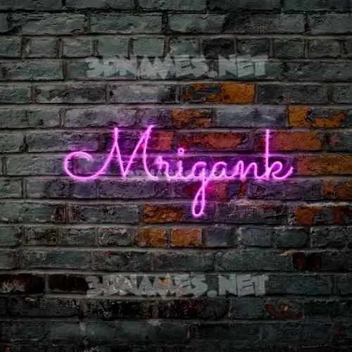mrigank in Pink Neon style - 3D name wallpaper