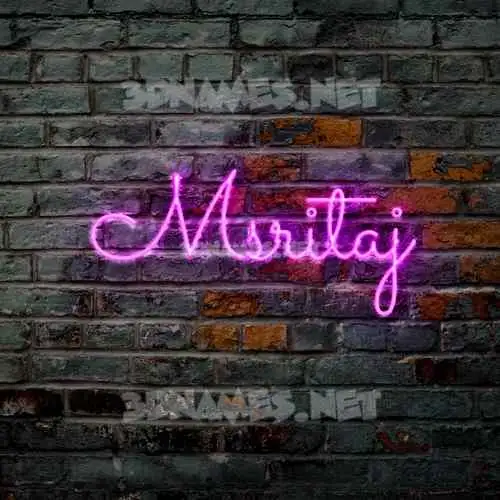 msritaj in Pink Neon style - 3D name wallpaper