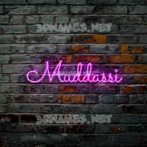 muddassi in Pink Neon style - 3D name wallpaper