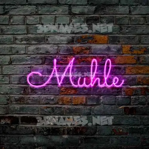 muhle in Pink Neon style - 3D name wallpaper