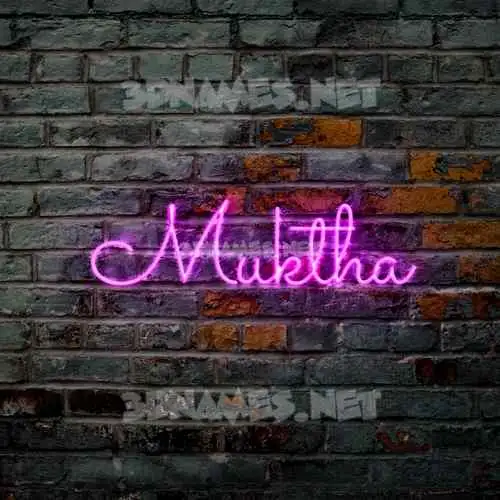 muktha in Pink Neon style - 3D name wallpaper