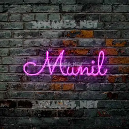 munil in Pink Neon style - 3D name wallpaper