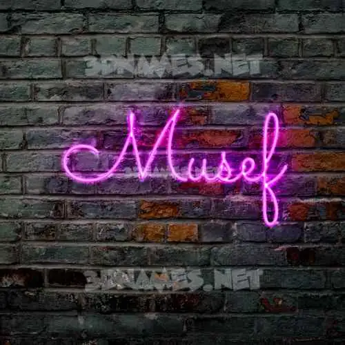 musef in Pink Neon style - 3D name wallpaper