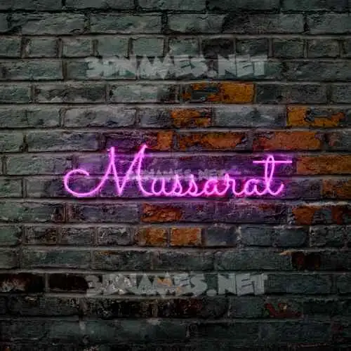mussarat in Pink Neon style - 3D name wallpaper