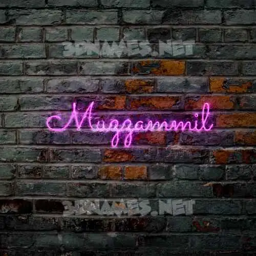 muzzammil in Pink Neon style - 3D name wallpaper
