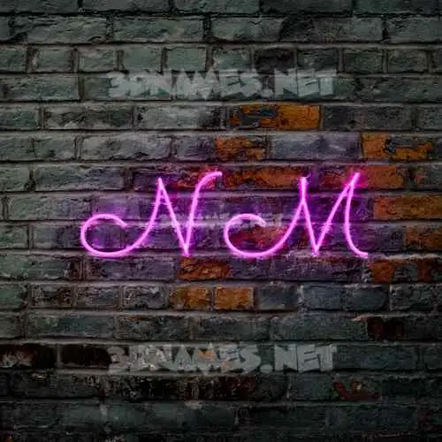 n m in Pink Neon style - 3D name wallpaper n m in Pink Neon style - 3D name wallpaper