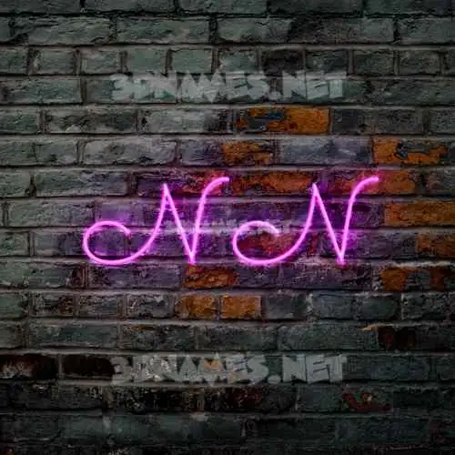 n n in Pink Neon style - 3D name wallpaper
