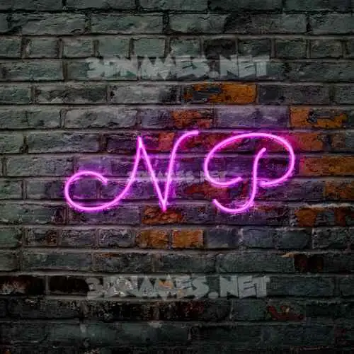 n p in Pink Neon style - 3D name wallpaper