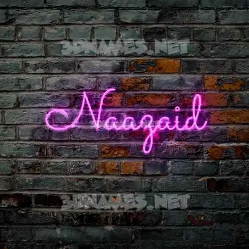 naazaid in Pink Neon style - 3D name wallpaper