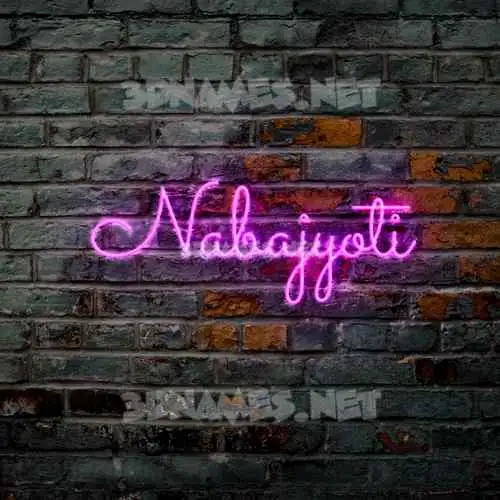 nabajyoti in Pink Neon style - 3D name wallpaper