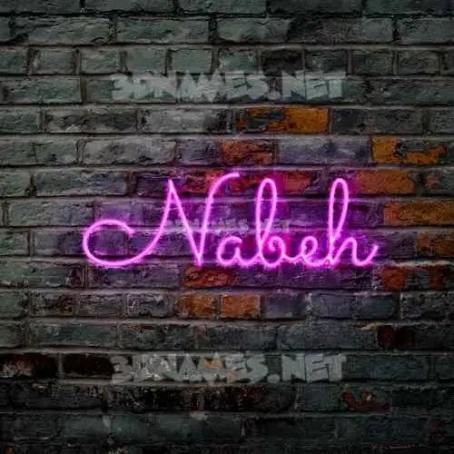 nabeh in Pink Neon style - 3D name wallpaper