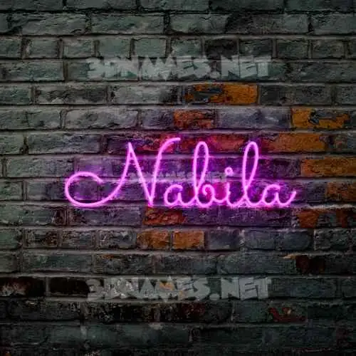 nabila in Pink Neon style - 3D name wallpaper