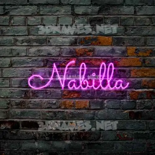 nabilla in Pink Neon style - 3D name wallpaper