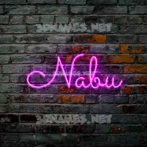 nabu in Pink Neon style - 3D name wallpaper