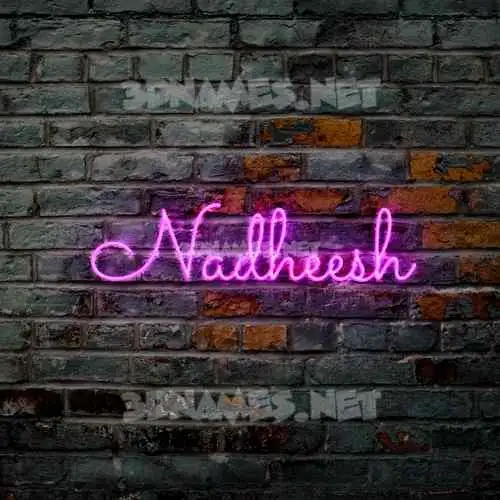 nadheesh in Pink Neon style - 3D name wallpaper