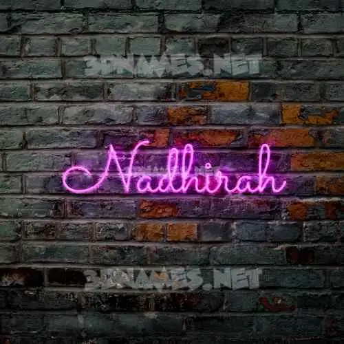 nadhirah in Pink Neon style - 3D name wallpaper