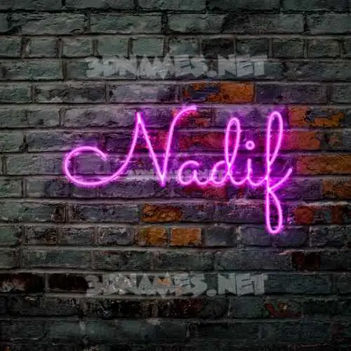 nadif in Pink Neon style - 3D name wallpaper