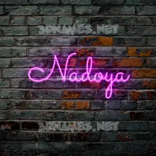 nadoya in Pink Neon style - 3D name wallpaper