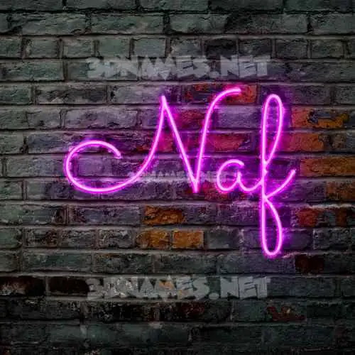 naf in Pink Neon style - 3D name wallpaper