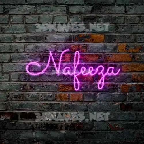 nafeeza in Pink Neon style - 3D name wallpaper