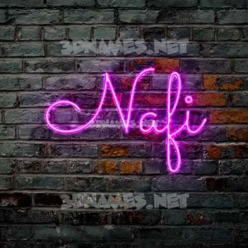 nafi in Pink Neon style - 3D name wallpaper