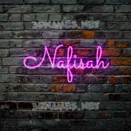 nafisah in Pink Neon style - 3D name wallpaper