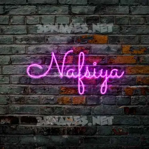 nafsiya in Pink Neon style - 3D name wallpaper