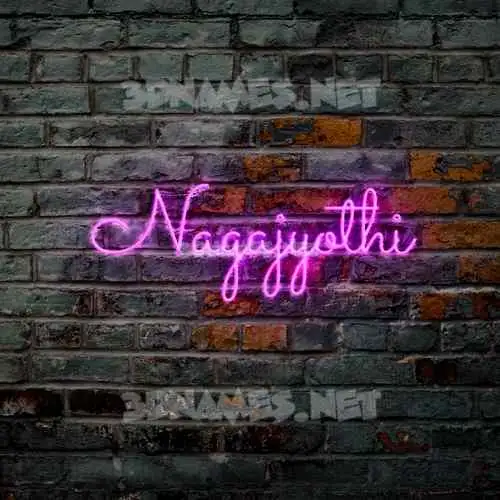 nagajyothi in Pink Neon style - 3D name wallpaper