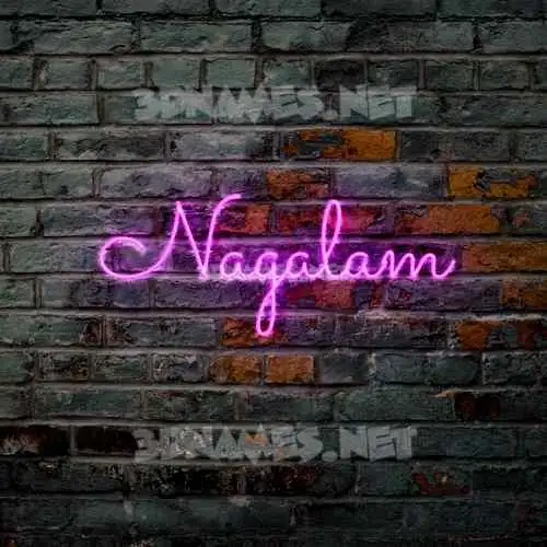 nagalam in Pink Neon style - 3D name wallpaper