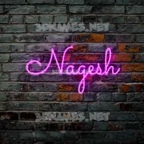 nagesh in Pink Neon style - 3D name wallpaper