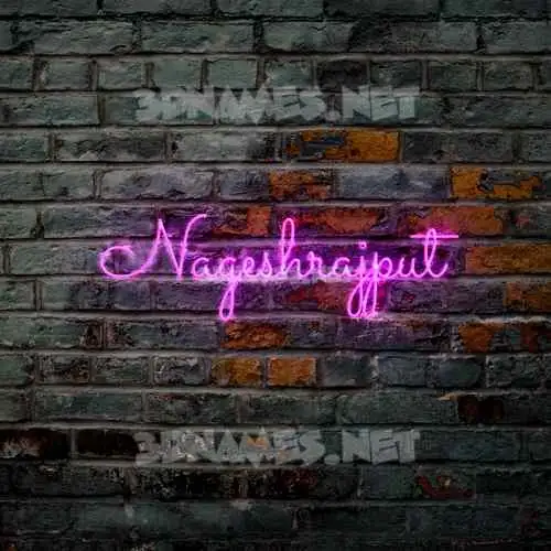nageshrajput in Pink Neon style - 3D name wallpaper